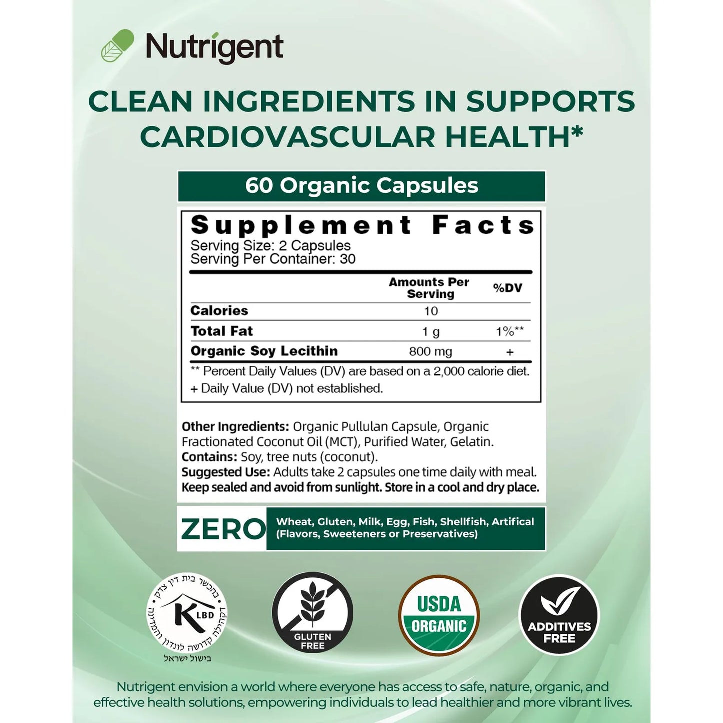 Lecitina De Soja Orgánica 800 Mg Cápsulas Líquidas Alta Absorción Soporte Cerebral Y Hepático