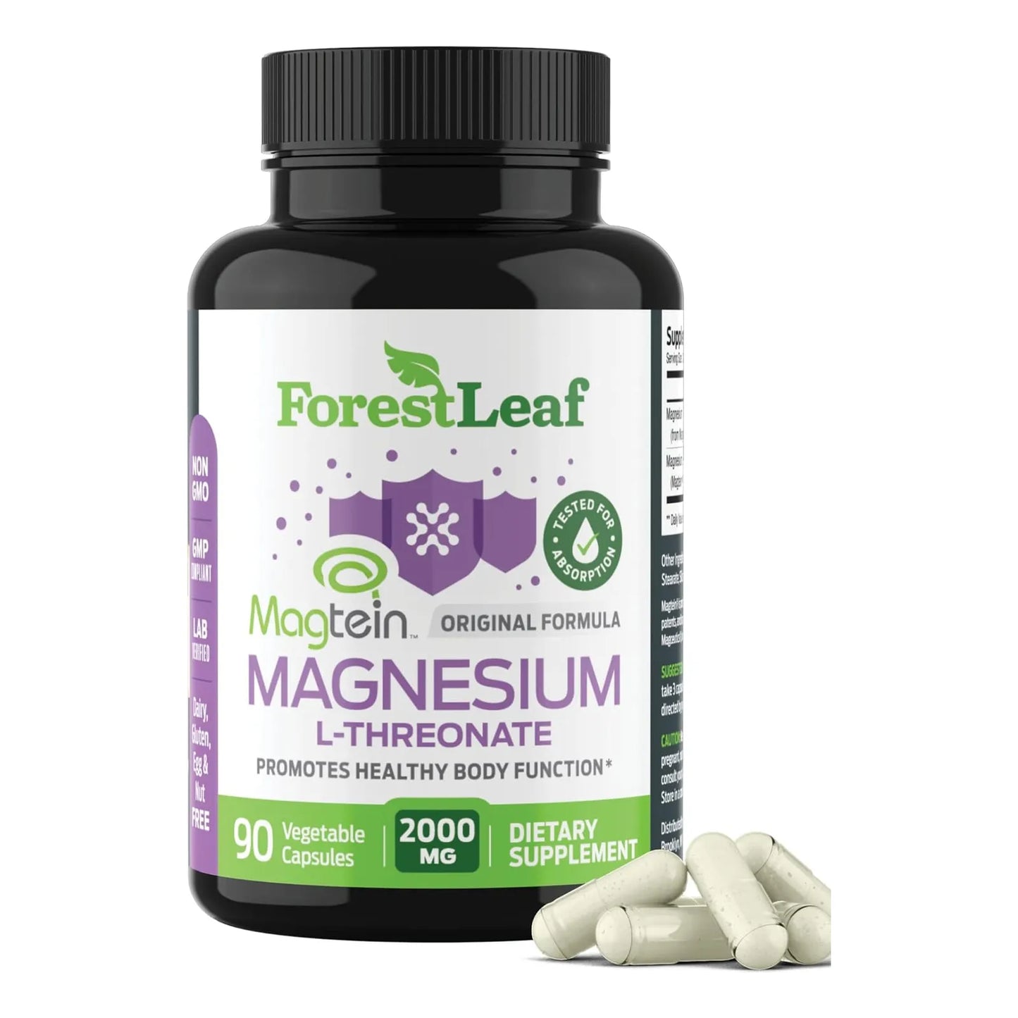 Capsulas De Magnesio L Treonato 2000 Mg Magteina Soporte Cerebral Y Sueño