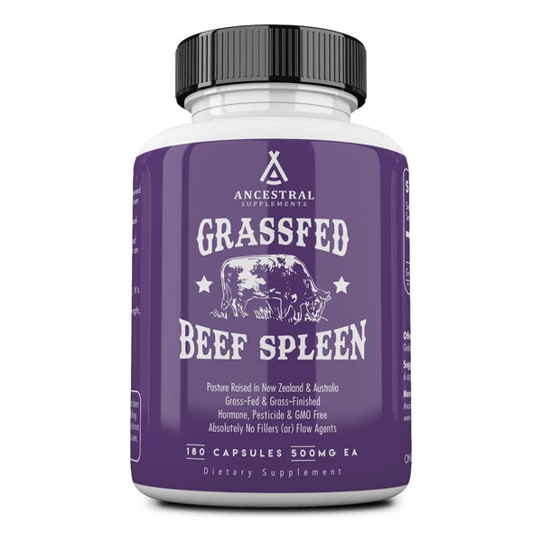 Bazo De Res Alimentada Con Pasto 500 Mg 180 Cápsulas Refuerzo Inmunológico Hierro Hemo