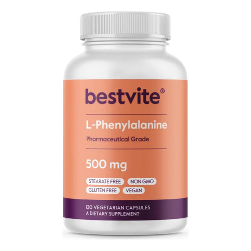 L Fenilalanina 500 Mg 120 Cápsulas Veganas Mejora Estado De Ánimo Y Enfoque Mental