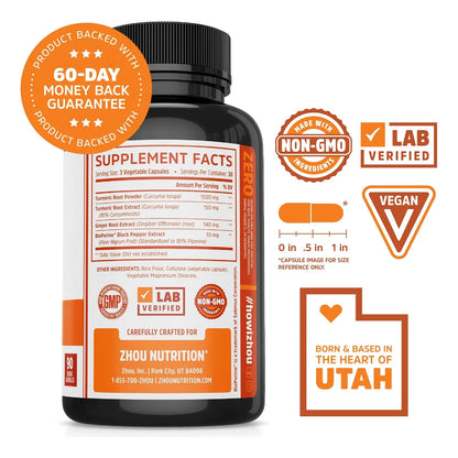Cúrcuma Y Jengibre Con Bioperina 1800 Mg Antioxidante 90 Cápsulas