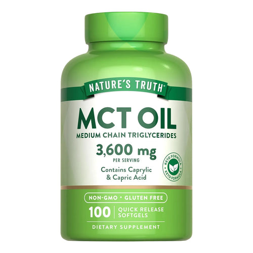 Aceite MCT 100 Capsulas Blandas NatureS Truth Ideal Dieta Keto Sin Gluten