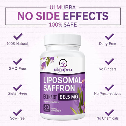 Cápsulas Liposomales De Azafrán 88.5 Mg Máxima Absorción Para Estado De Ánimo Y Energía