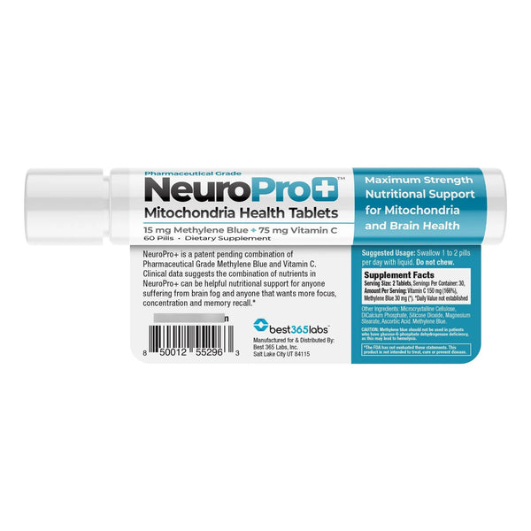 Tabletas NeuroPro+ Con Azul De Metileno Y Vitamina C 60 Unidades Soporte Cognitivo Y Memoria