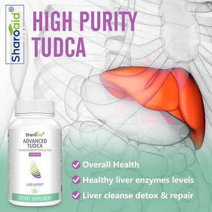 Suplemento TUDCA 1200 Mg Apoyo Hepático Limpieza Y Desintoxicación Vegano