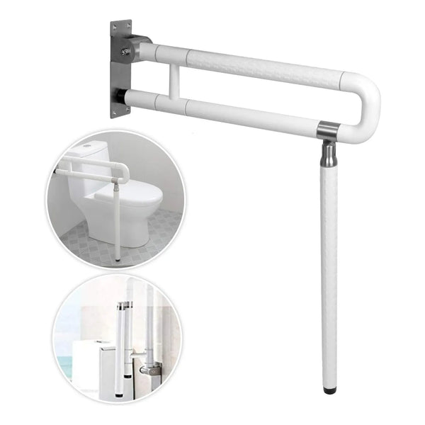 Barra De Agarre Plegable Para Inodoro 24 Pulgadas Soporte 450 Lbs Seguridad Adultos Mayores