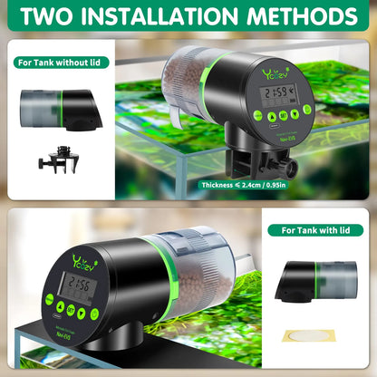Alimentador Automático De Peces Recargable Con Cable Tipo C Dispensador Para Tanque Pequeño