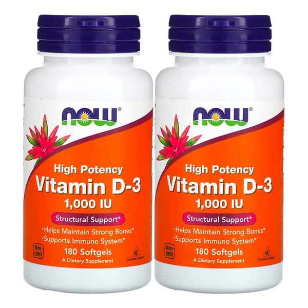 Vitamina D3 1000 Ui 180 Capsulas Blandas Paquete Doble Importado Usa