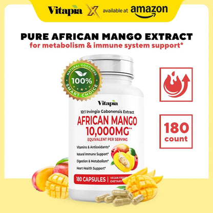 Cápsulas De Mango Africano Extracto Puro Irvingia Gabonensis 180 Cápsulas Para Inmunidad Y Metabolismo