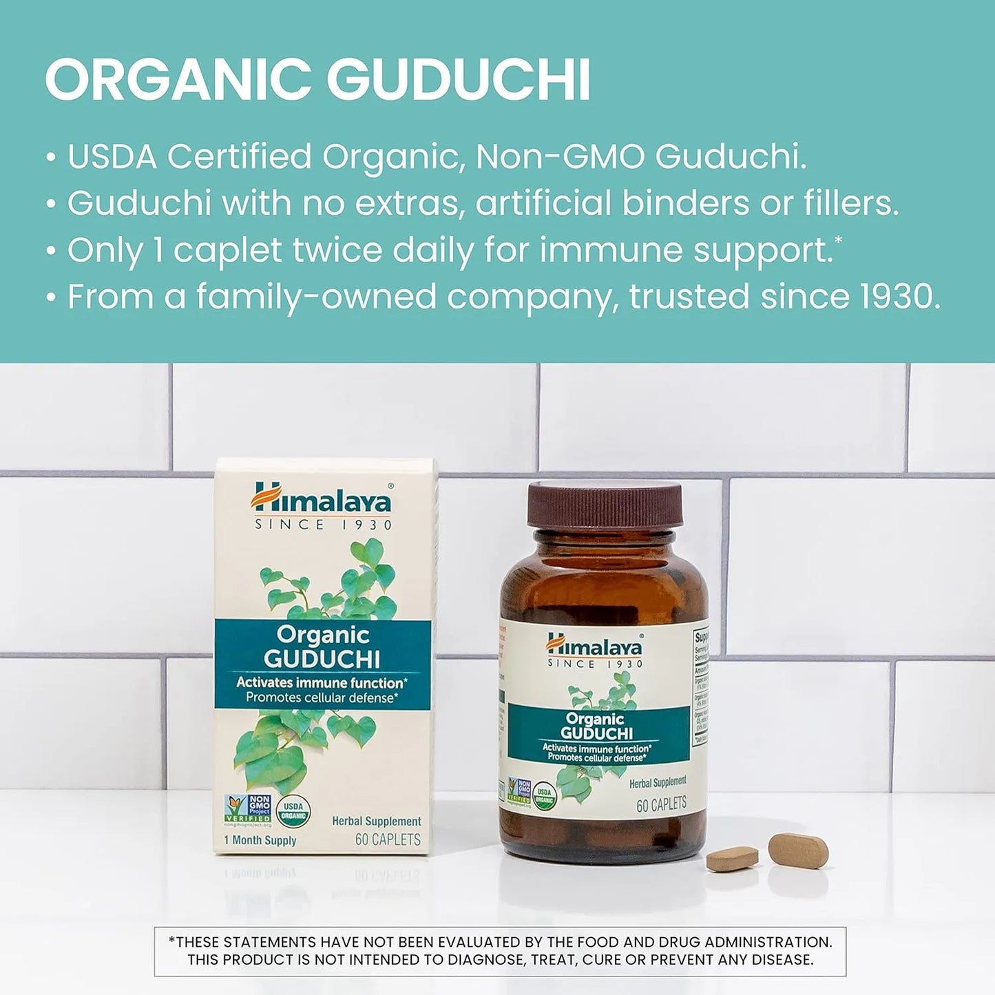 Himalaya Guduchi Organico 700 Mg 60 Comprimidos Refuerzo Inmunologico Natural