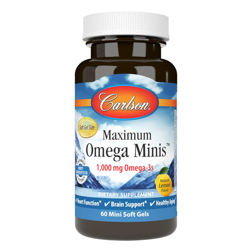 Omega Minis Maximo 1000 Mg Capsulas Blandas Corazon Cerebro Limon 60 Unidades