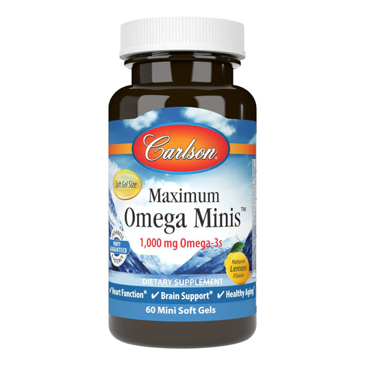 Omega Minis Maximo 1000 Mg Capsulas Blandas Corazon Cerebro Limon 60 Unidades