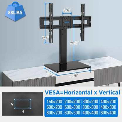 Soporte Universal Para TV 37 A 70 Pulgadas Altura Ajustable Base Vidrio Templado