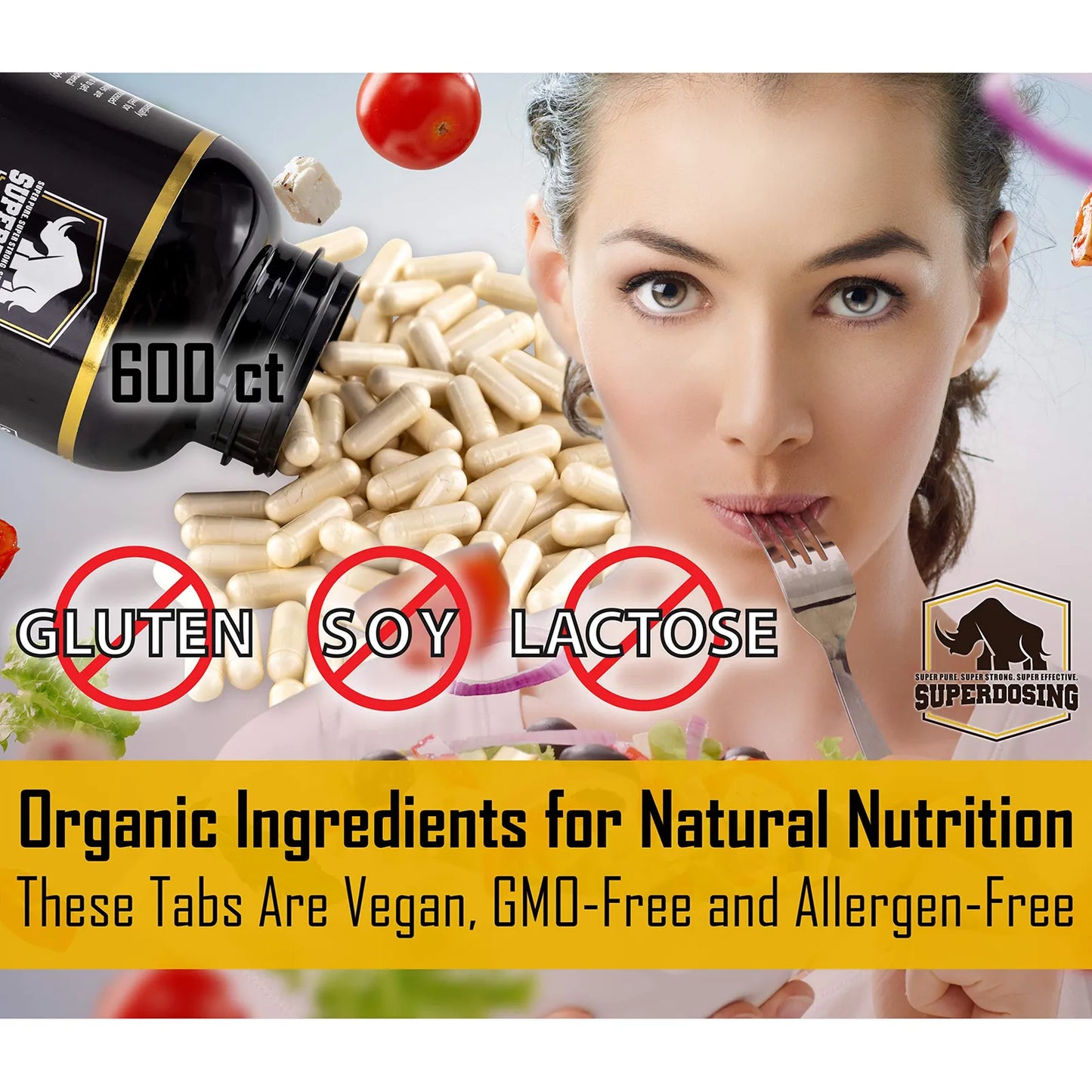 Capsulas Fibra Organica Acacia Senegal 600 Unidades Suplemento Prebiotico Vegano