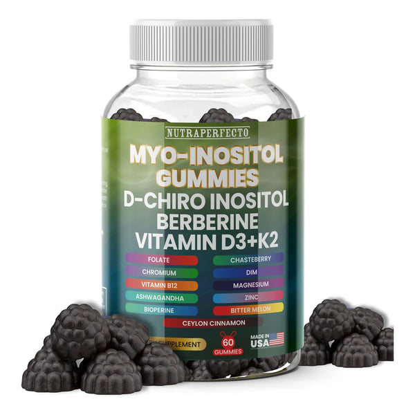 Gomitas De Inositol Sin Azúcar Con Mio Inositol D Chiro Berberina Vitamina D3 K2