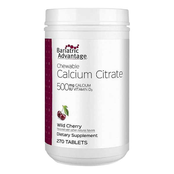 Citrato De Calcio Masticable 500 Mg Con Vitamina D3 Para Pacientes Bariátricos Sabor Cereza