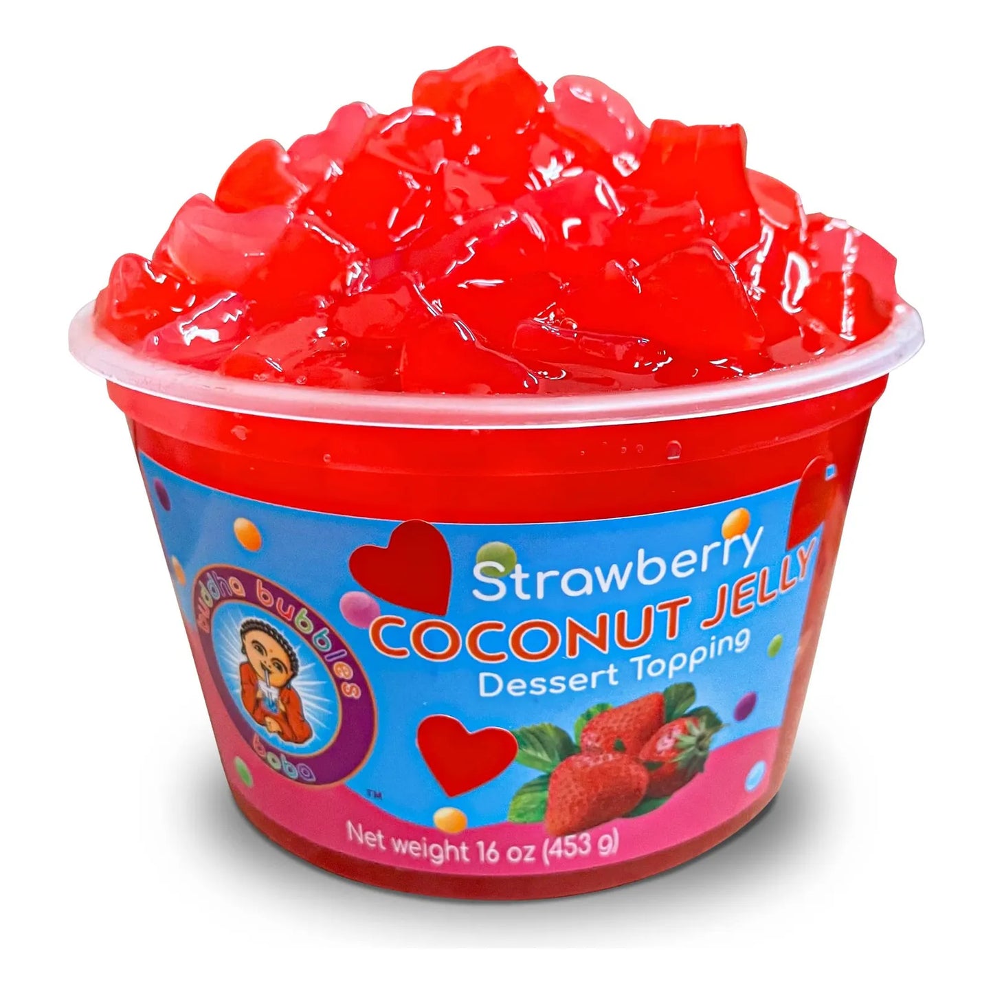 Topping Coco Jelly Sabor Fresa Para Postres Y Bebidas 1 Libra