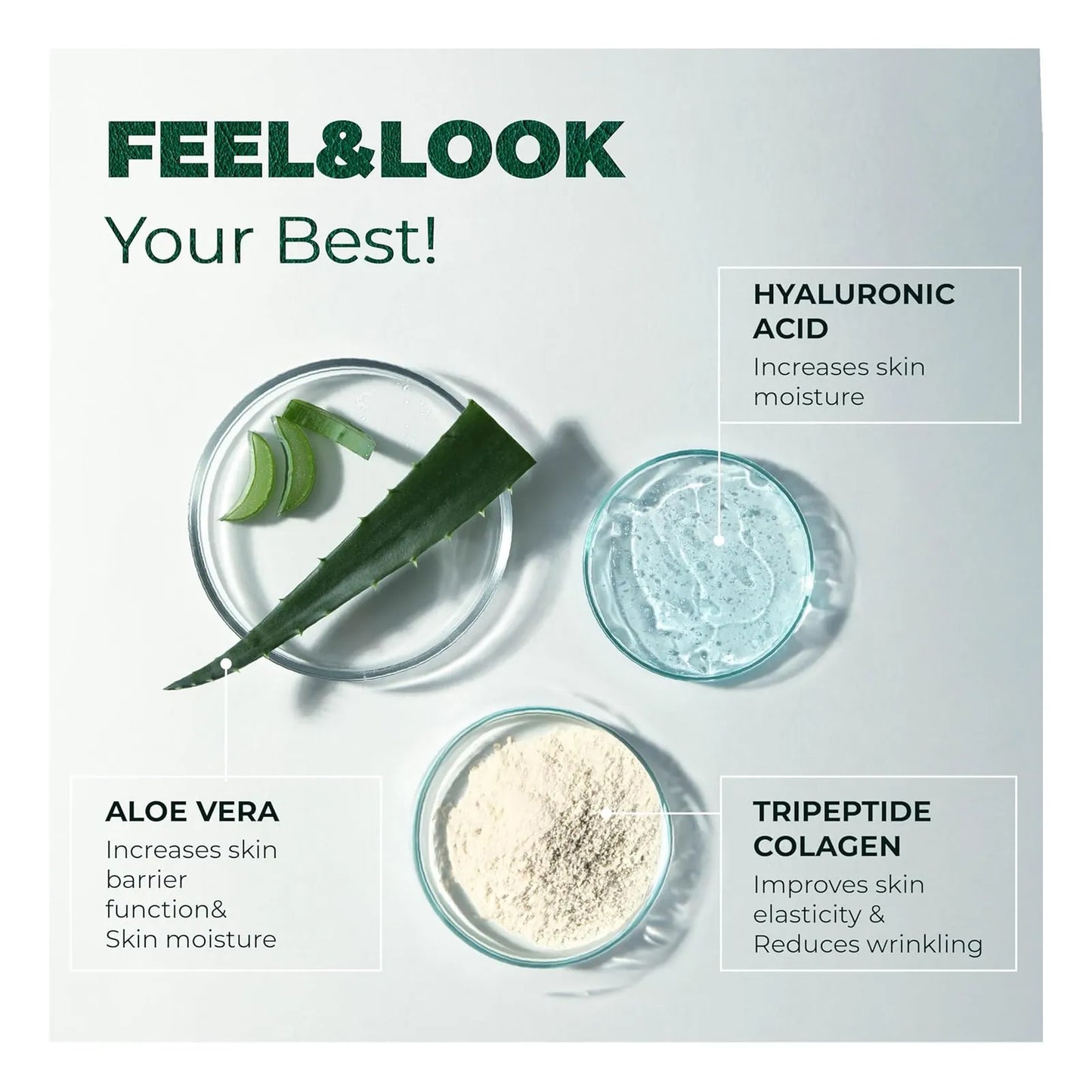 Suplemento De Colageno Marino Con Acido Hialuronico Aloe Vera Y Vitamina E Para Piel Cabello Y Uñas