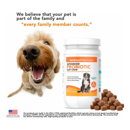 Masticables Blandos Probióticos Avanzados Para Perros Con 10 Mil Millones De UFC