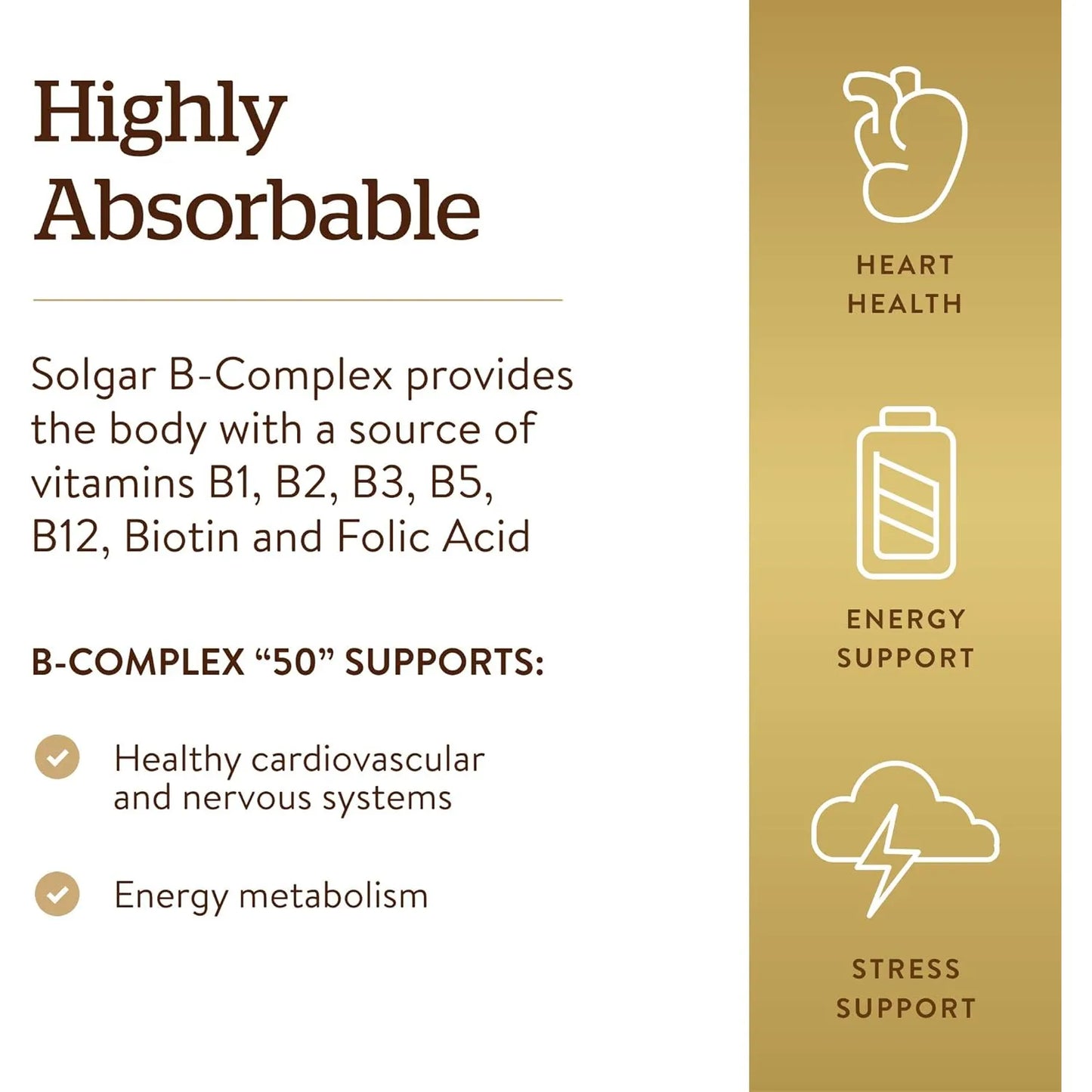 Solgar B Complex 50 250 Capsulas Veganas Metabolismo Energético Y Cardiovascular
