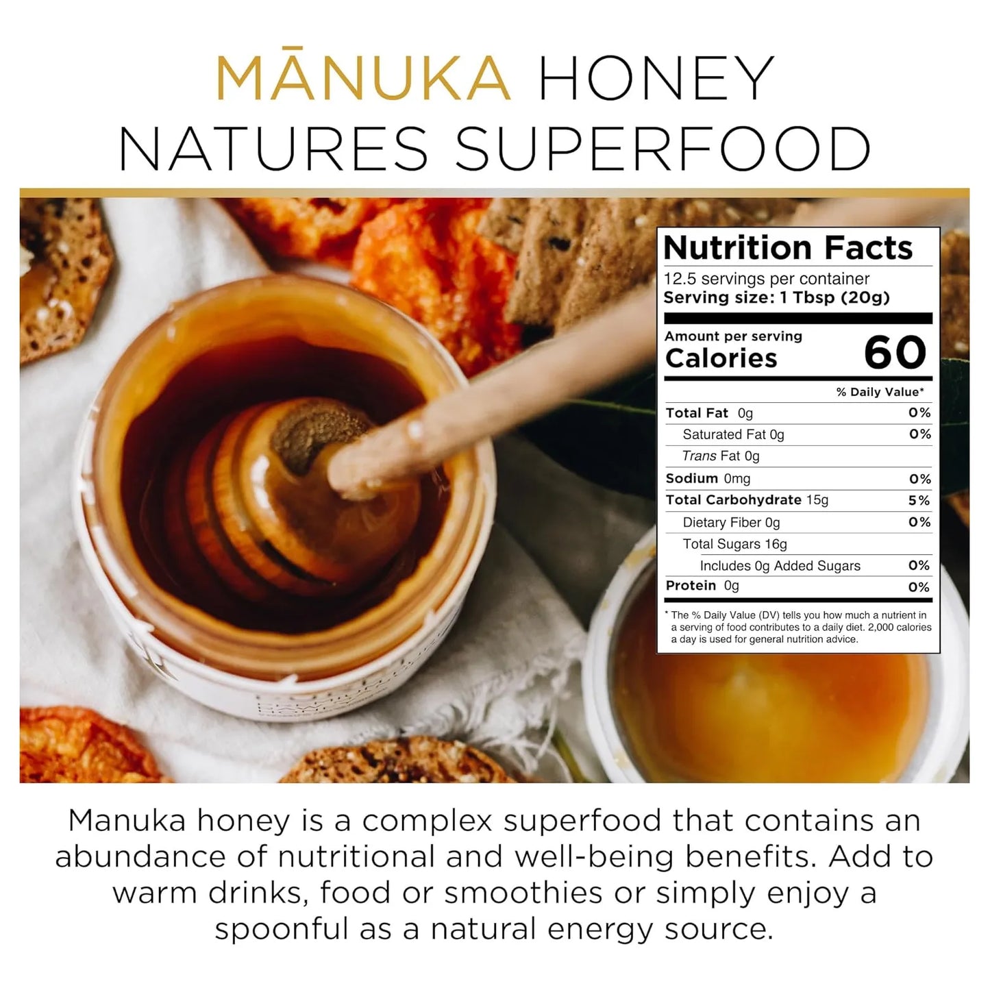 Miel De Manuka 100 Pura Mgo 550 Umf 15 Certificada 250g Nueva Zelanda