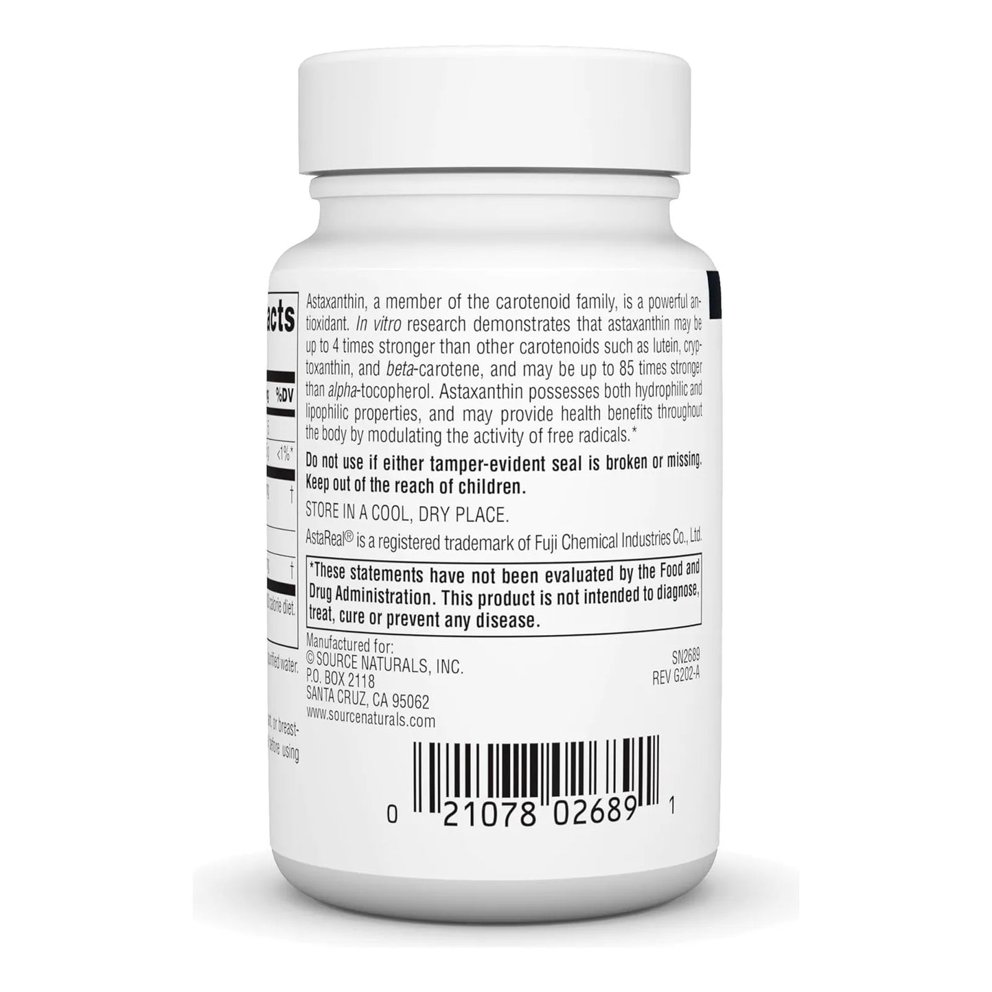Astaxantina Antioxidante 12 Mg 60 Capsulas Source Naturals Proteccion Celular