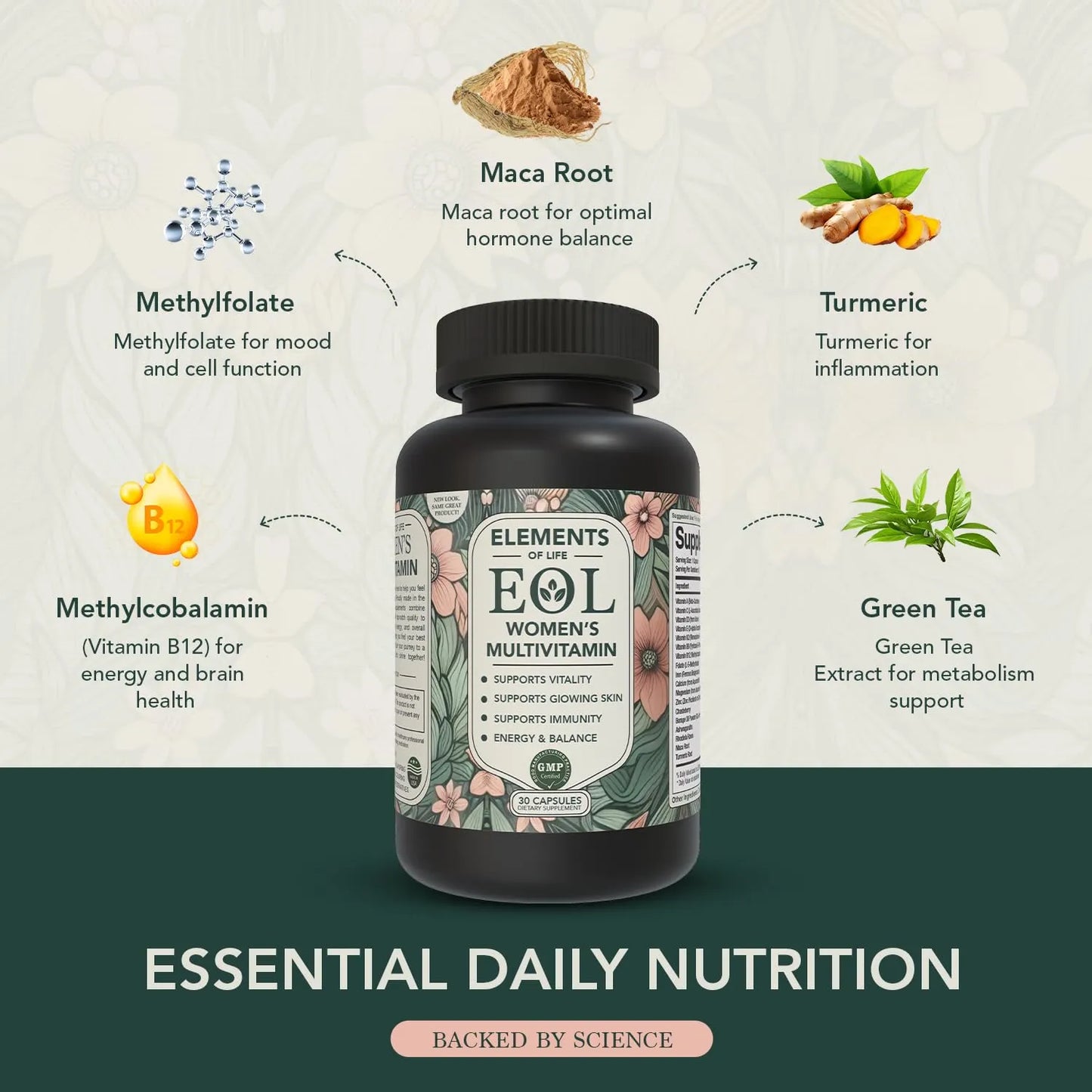 Multivitaminico Para Mujeres Con Metilfolato Energia Y Vitalidad