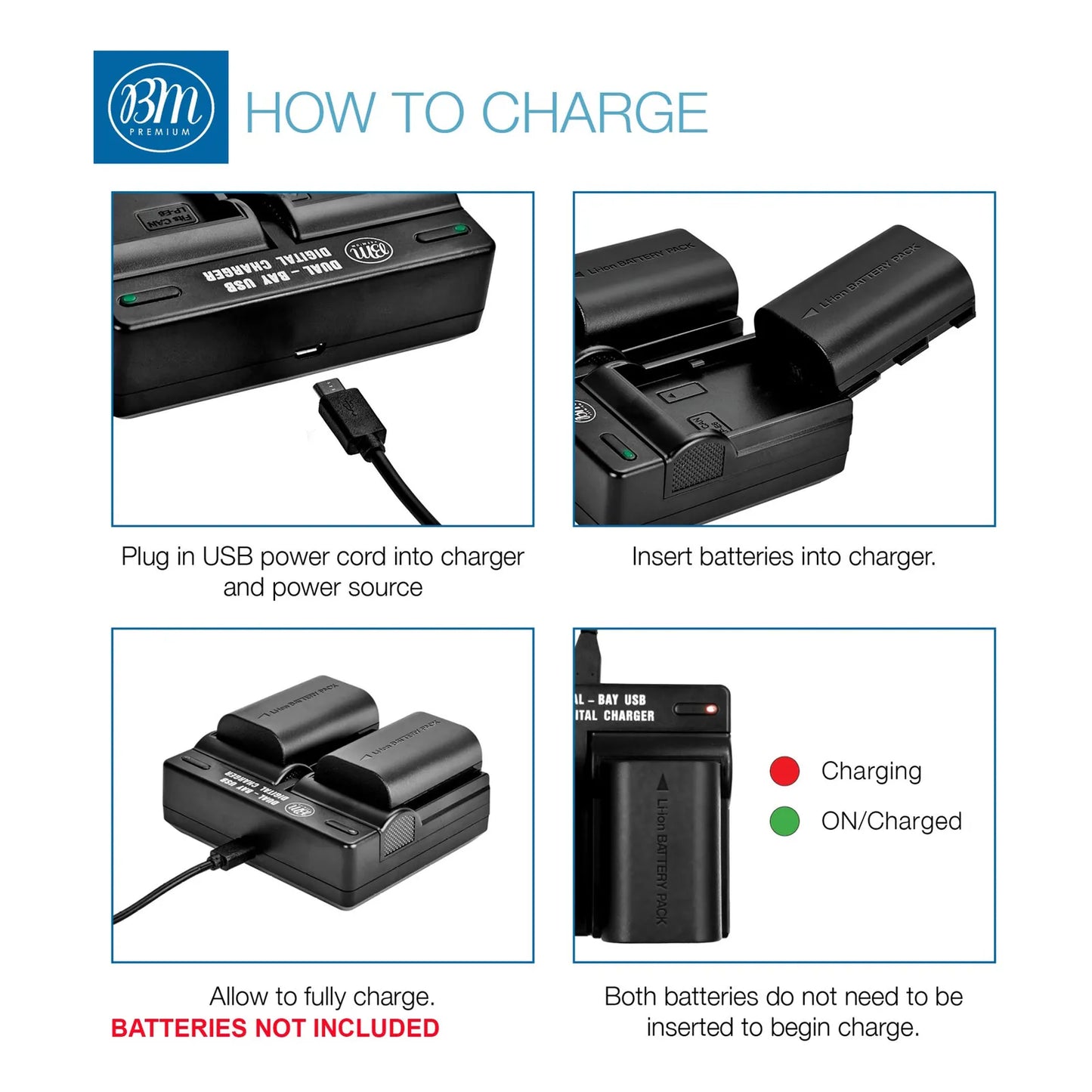 Cargador Doble Bahía Para Canon EOS R 90D 5D IV Carga Rápida USB
