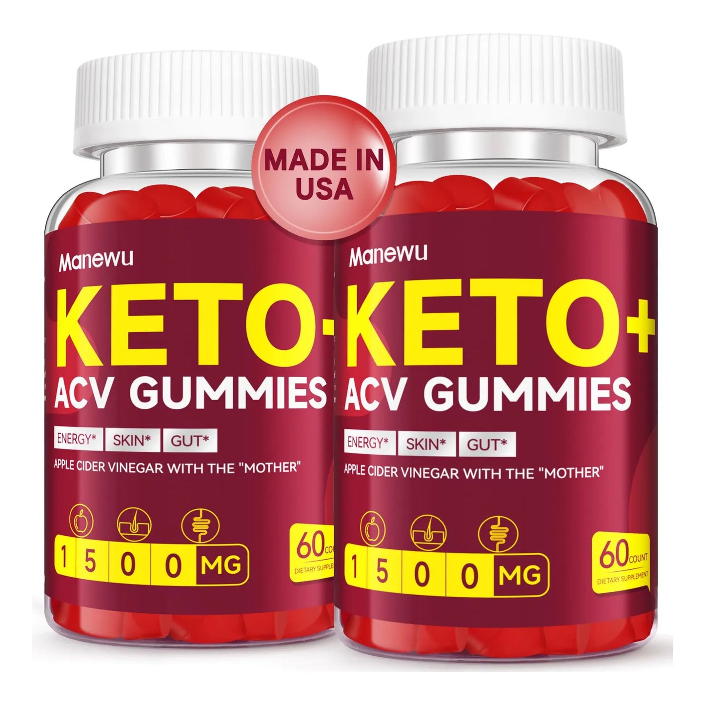 Gomitas Keto ACV 1500 Mg Vinagre De Sidra De Manzana Orgánico Para Digestión Y Energía