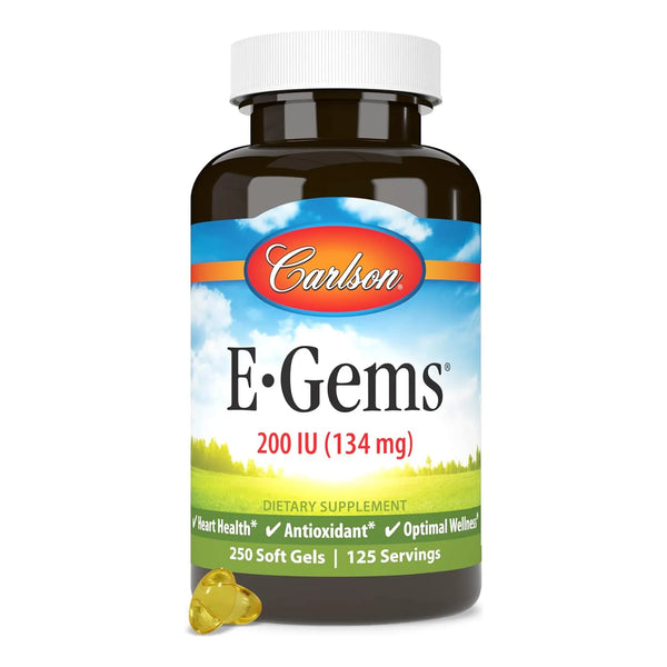 Vitamina E Natural 200 Ui 134 Mg Carlson 250 Geles Blandos Antioxidante Piel