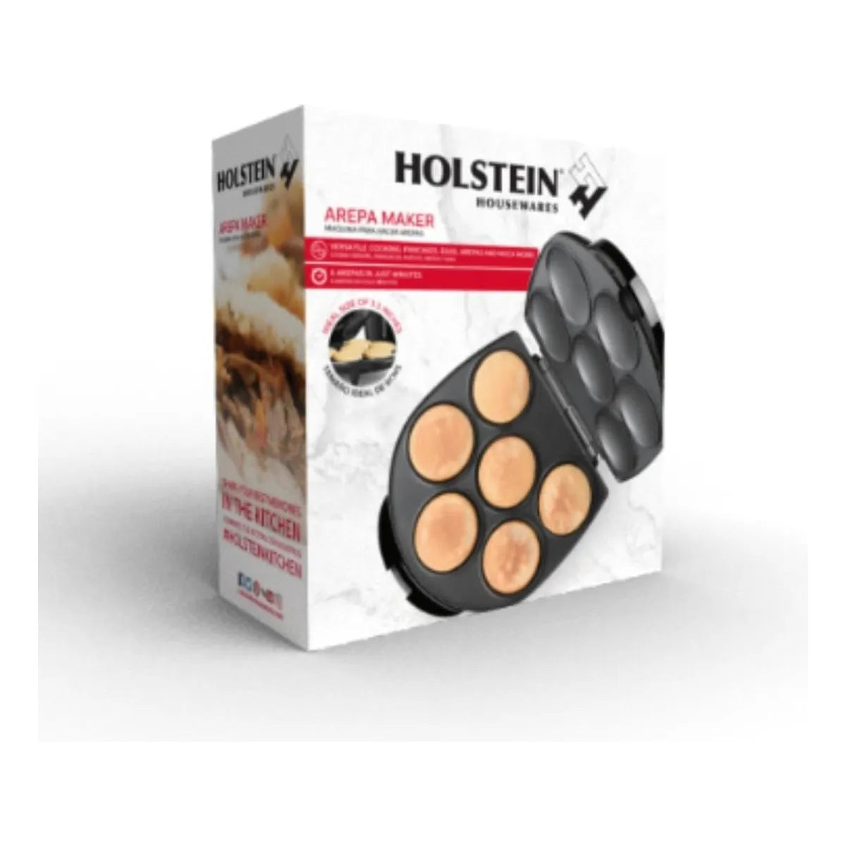 Máquina Para Hacer Arepas Antiadherente Holstein Housewares Cocción Perfecta Fácil Limpieza