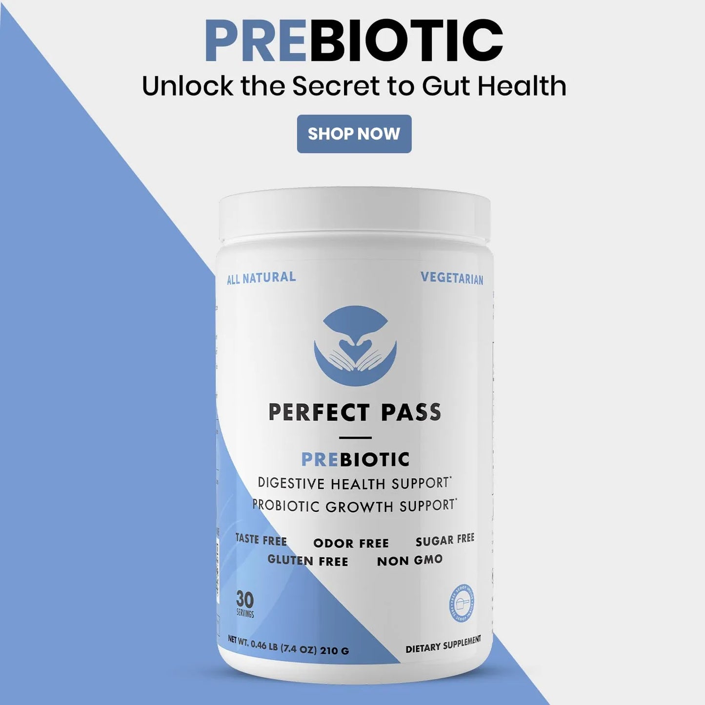 Polvo Prebiotico Phgg Goma Guar Hidrolizada 240g 100 Natural Sin Gluten