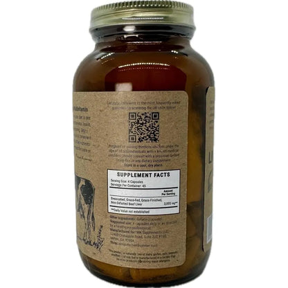 Suplemento De Higado De Ternera Alimentado Con Pasto 3000 Mg 45 Dias Puro Y Natural