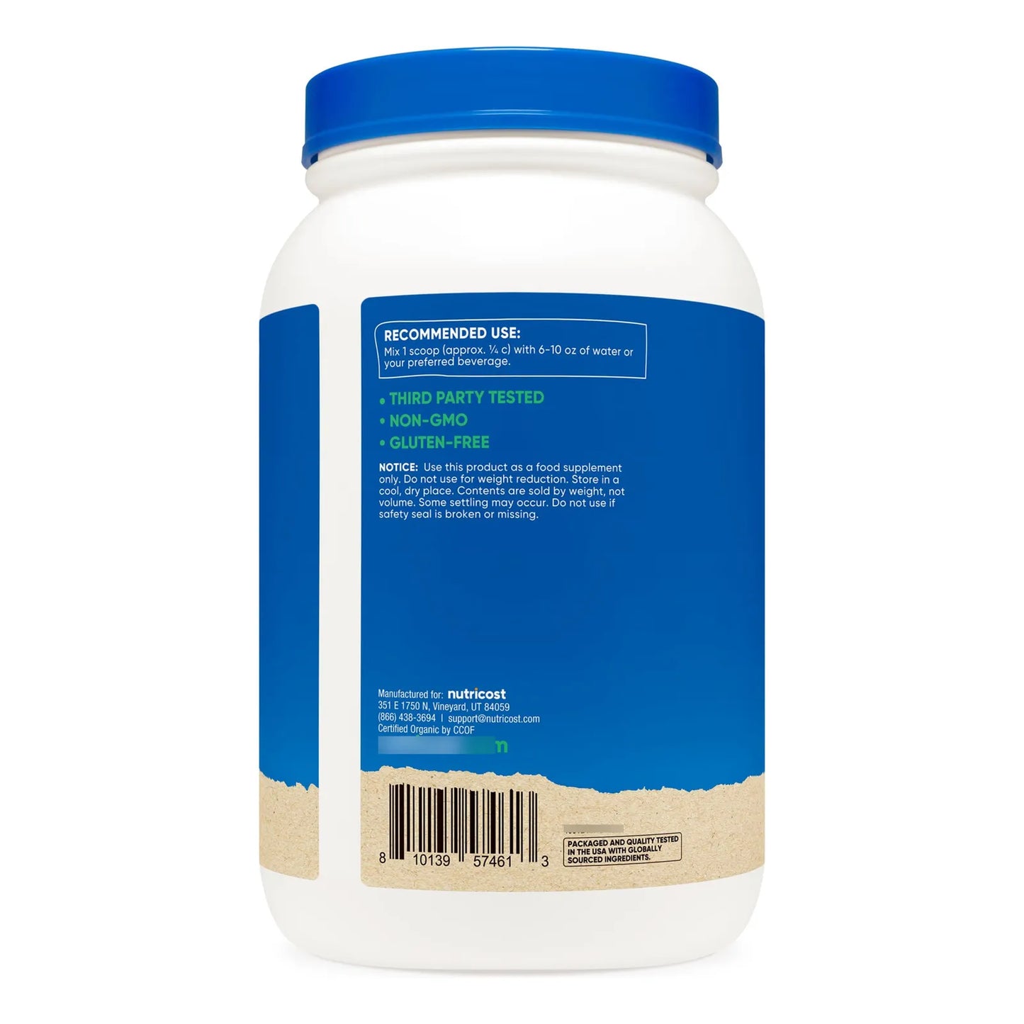 Proteina De Guisante Organica En Polvo 3 Libras Sin Sabor Certificada USDA