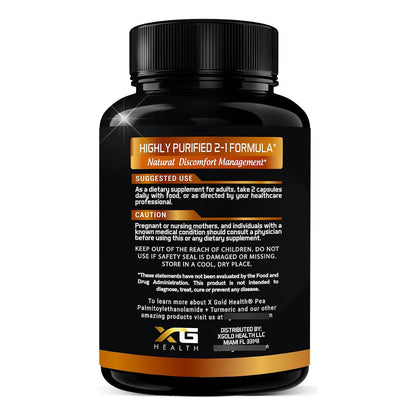 Palmitoiletanolamida 600 Mg Y Complejo De Curcumina Cúrcuma Suplemento Natural