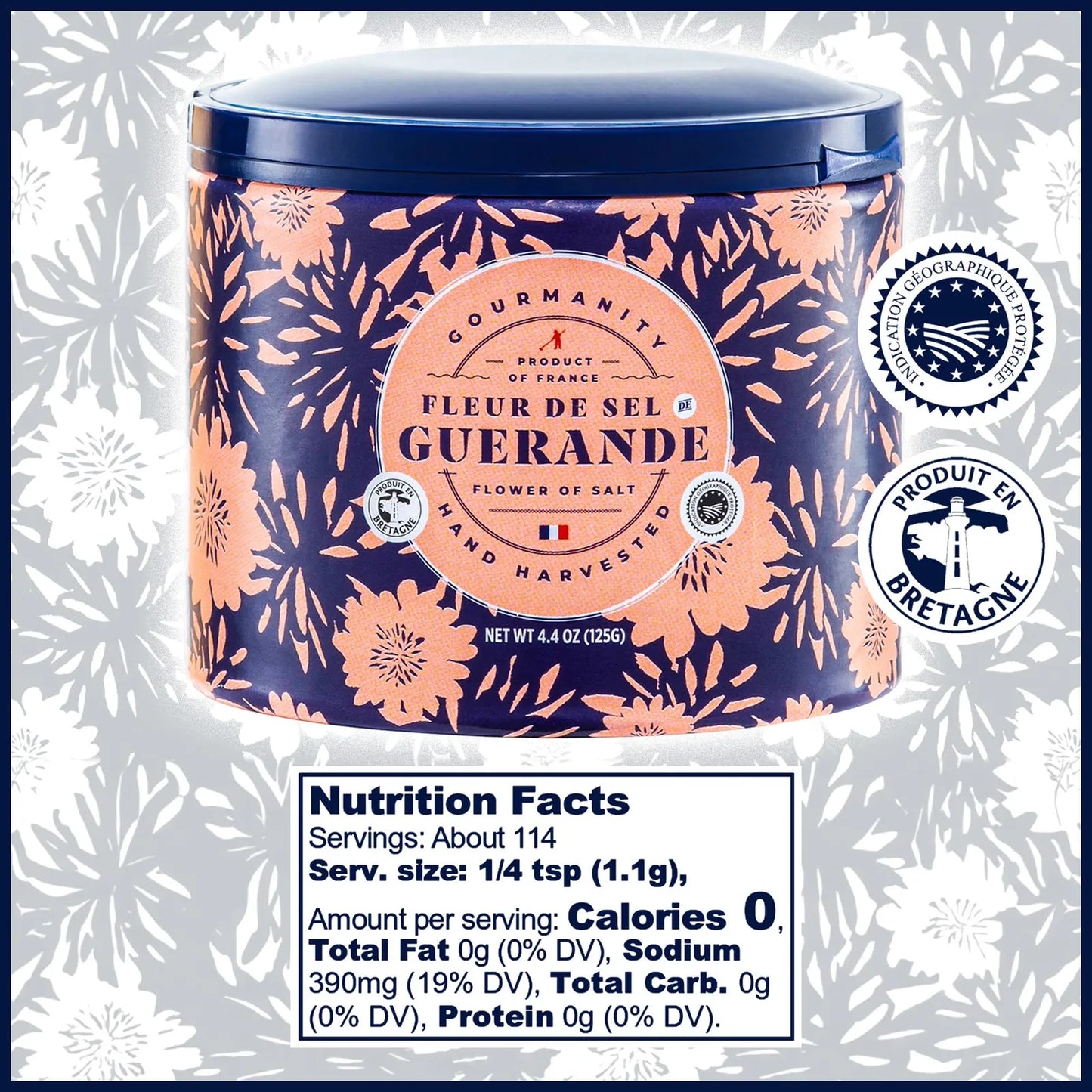 Sal Marina Fleur De Sel De Guerande 125g Cosechada A Mano Francia