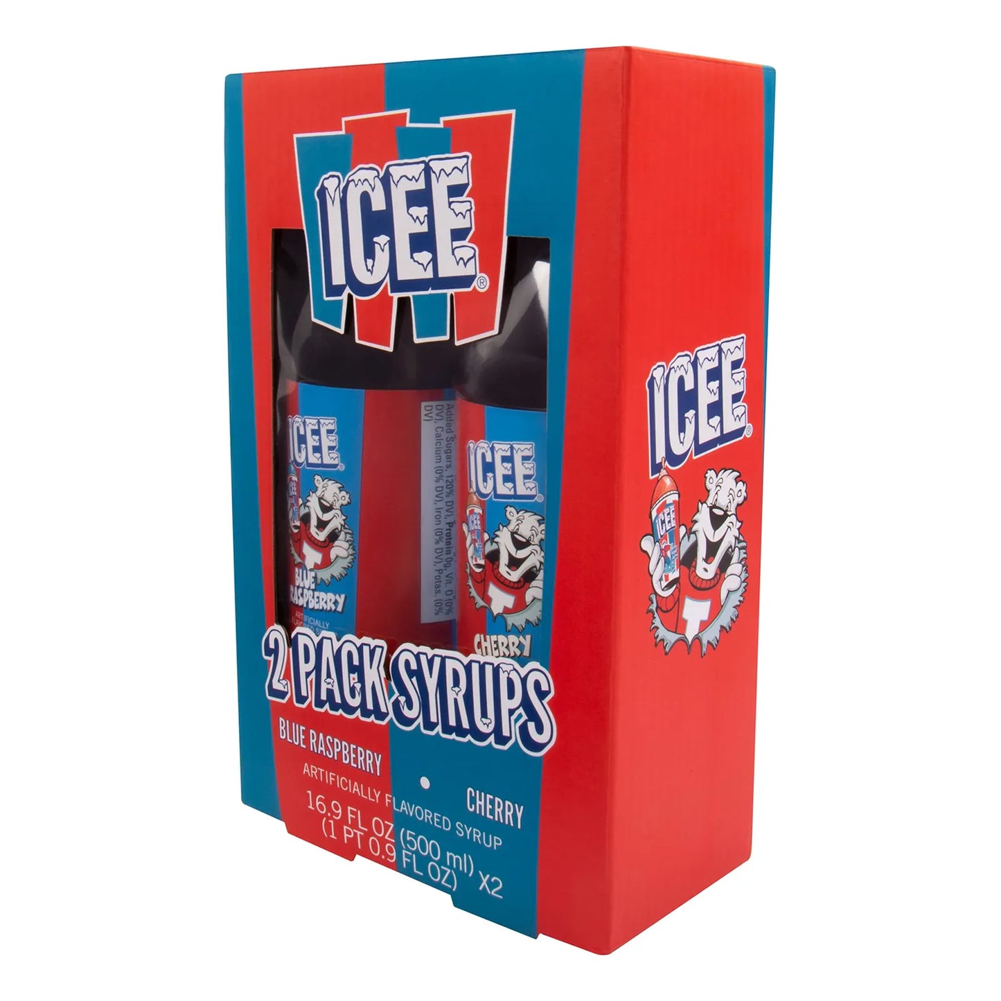 Jarabes ICEE Originales Frambuesa Azul Y Cereza Roja Para Granizados