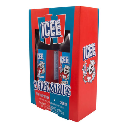 Jarabes ICEE Originales Frambuesa Azul Y Cereza Roja Para Granizados