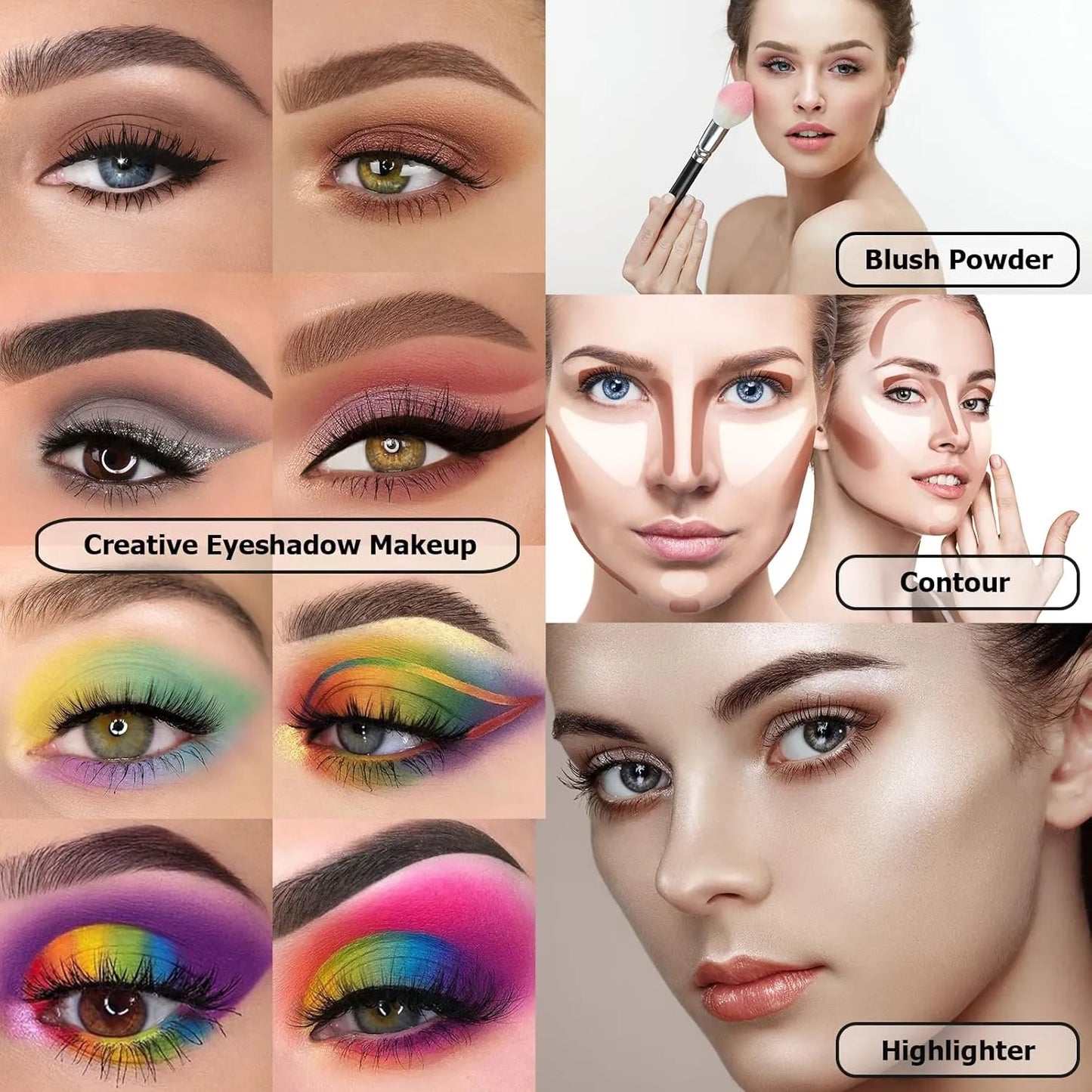Paleta De Sombras Ucanbe 86 Colores Mate Brill Con Brochas Kit Maquillaje Profesional