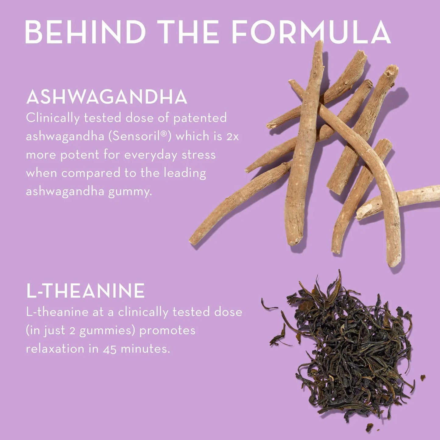 Gomitas De Ashwagandha Y LTeanina Para Relajación Y Enfoque 60 Unidades Sabor Bayas