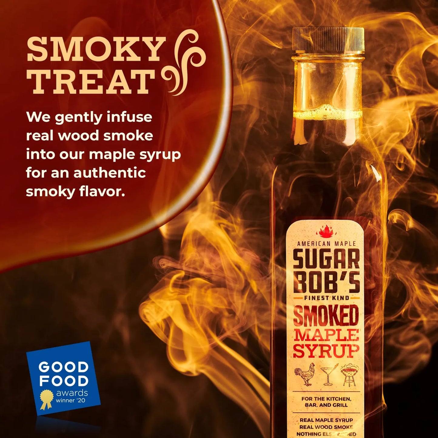 Jarabe De Arce Ahumado Sugar Bobs Finest Kind Infusionado Con Humo De Madera 250 Ml
