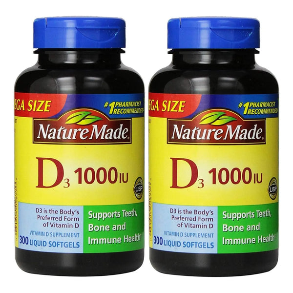 Vitamina D3 1000 UI 600 Capsulas Blandas Nature Made Refuerza Huesos E Inmunidad