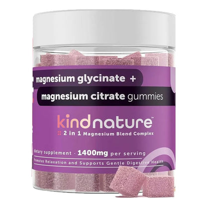 Kind Nature Gomitas De Glicinato De Magnesio Y Citrato Para Dormir Y Relajación