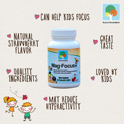 Tabletas Masticables De Magnesio Con Sabor A Fresa Natural Para Niños 90 Unidades