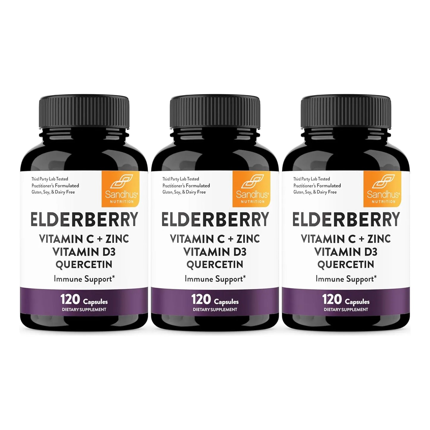 Cápsulas De Baya De Saúco Con Vitamina C Zinc Quercetina Y D3 Refuerzo Inmunitario 120 Unidades