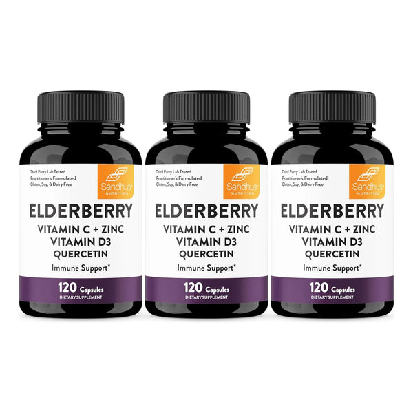 Cápsulas De Baya De Saúco Con Vitamina C Zinc Quercetina Y D3 Refuerzo Inmunitario 120 Unidades