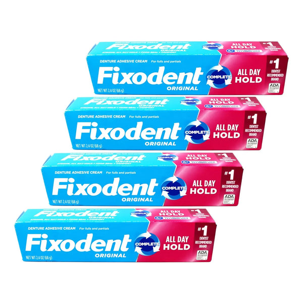 Fixodent Adhesivo Para Dentaduras Fijacion Todo El Dia Pack X 4 Und