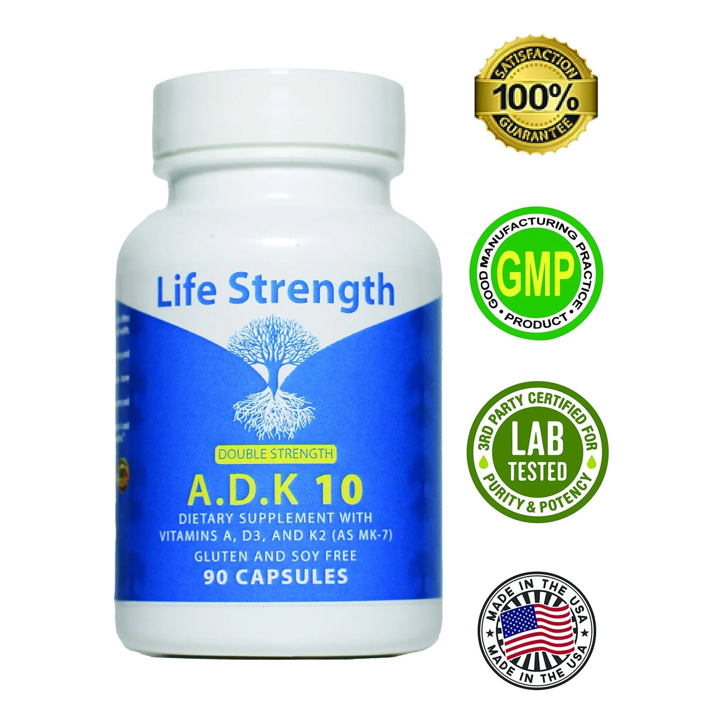 Suplemento Vitaminas A D3 K2 MK7 Para Huesos Fuertes Y Sistema Inmunologico 90 Capsulas