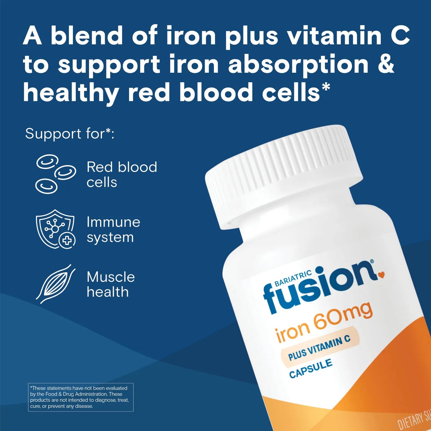 Suplemento De Hierro 60 Mg Con Vitamina C Capsulas Faciles De Tragar Sin Alergenos
