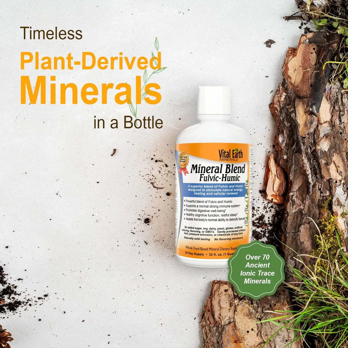 Mezcla Líquida De Minerales Húmicos Con Ácido Fúlvico 70 Minerales Energía Y Equilibrio 32 Oz